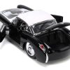 1957 Chevrolet Corvette Black with White Top and Wolfman Diecast Figure "Universal Monsters" "Hollywood Rides" Series 1/24 Diecast Model Car by Jada - Image 3