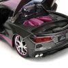 2020 Chevrolet Corvette Stingray Gray Metallic with Pink Carbon Hood and Top "Pink Slips" Series 1/24 Diecast Model Car by Jada - Image 5