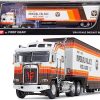 Kenworth K100 COE Aerodyne Sleeper Cab and Kentucky Moving Trailer White and Brown with Stripes "Visit Imperial Palace Hotel and Casino Las Vegas" "Fallen Flag" Series 1/64 Diecast Model by DCP/First Gear - Image 2