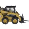 CAT Caterpillar 242D3 Wheeled Skid Steer Loader with Work Tools and Operator Yellow "High Line Series" 1/50 Diecast Model by Diecast Masters