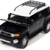 2007 Toyota FJ Cruiser Black Diamond with White Top and Roofrack "Classic Gold Collection" Series Limited Edition 1/64 Diecast Model Car by Johnny Lightning
